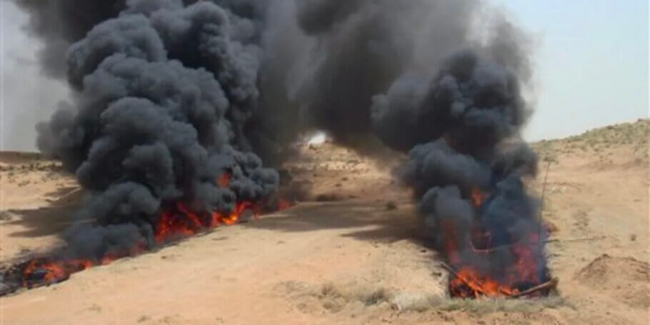 This is what hundreds of tons of cannabis look like after being bombed by fighter planes.
