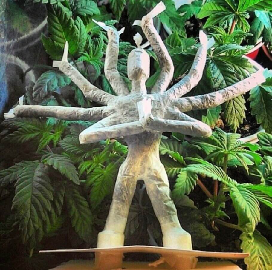 Goddess Durga protects her devotees from all angles, though it would take quite a few lighters to spark her up evenly